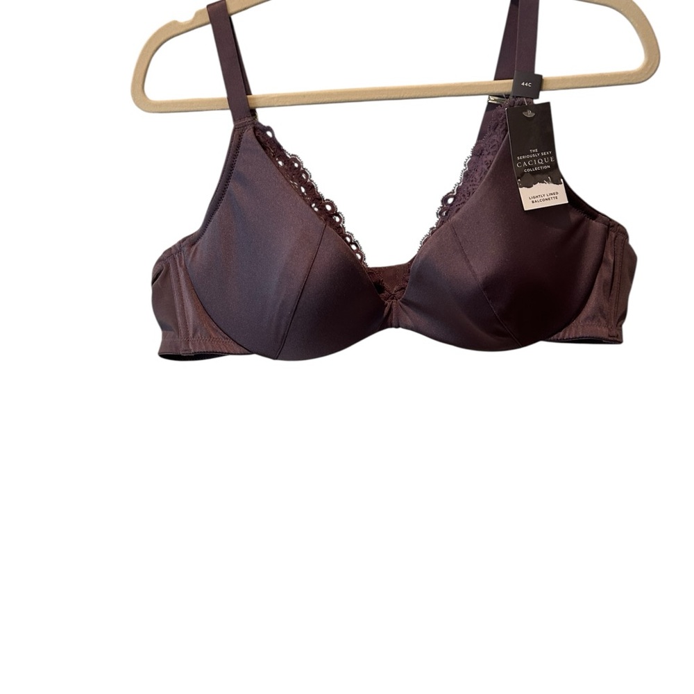Cacique Deep Purple Lace Accent Bra